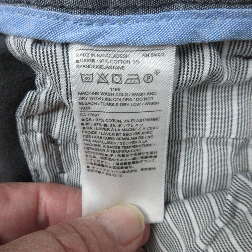 Banana Republic Pants Mens 38x32 Black Gray Mason Chino 37x29*